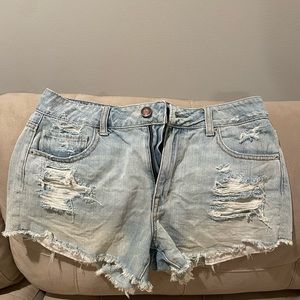 Distressed Mini Jean shorts